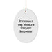 Funny Biologist Gifts, Gifts from Family, Officially The World's Coolest Biologist Oval Ornament, Christmas Unique Gifts for Friends - Image 1