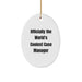 Funny Case Manager Gifts, Case Manager Oval Ornament, Officially The 'World's Coolest' Quote, Unique Christmas Unique Gift for Case Manager, Gifts from Family, Friends, or Coworkers - Image 1