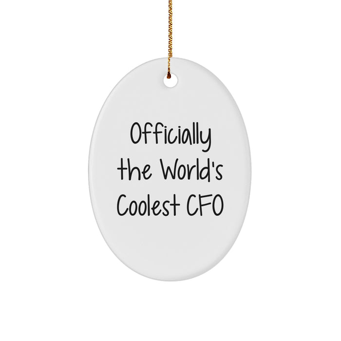 Funny CFO Gifts for Men, Officially The World's Coolest Cfo Oval Ornament Christmas Unique Gifts from Friends to CFO - Image 1