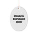 Christmas Unique Gifts from Men to Chemist Friends - Funny Oval Ornament Officially The World's Coolest Chemist - Image 1