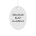 Funny Clerk Gifts from Friends - Officially The World's Coolest Clerk Oval Ornament for Clerk - Christmas Unique Gifts - Image 1
