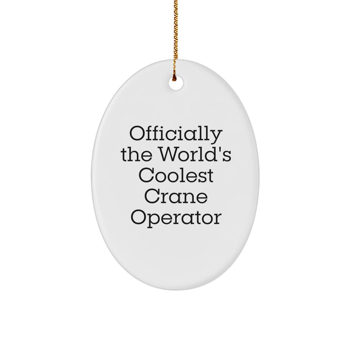 Crane Operator Christmas Ornaments for Men Friends Family - Funny Crane Operator Gifts Oval Ornament - Image 1