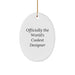 Designer Oval Ornament, 'Officially The World's Coolest Designer' Quote, Christmas Unique Gifts from Friends to Family - Image 1