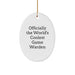 Gifts from Friends and Family - Officially The World's Coolest Game Warden Oval Ornament, Funny Christmas Unique Gift for Game Warden, Men, Women, Friends, Coworkers, Family - Image 1