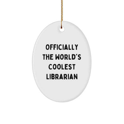 Funny Librarian Gifts from Friends to Librarian, Oval Ornament Christmas Unique Gifts for Librarian - Image 1