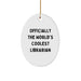 Funny Librarian Gifts from Friends to Librarian, Oval Ornament Christmas Unique Gifts for Librarian - Image 1