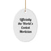 Funny Mortician Gifts for Men, Officially The World's Coolest Mortician Oval Ornament, Christmas Unique Gifts from Friends - Image 1