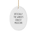 Funny Musician Gifts for Friends, Christmas Unique Ornament, Oval Shape, 'Officially The Worlds Coolest Musician' Quote, Gifts from Friends, Musician Lover - Image 1