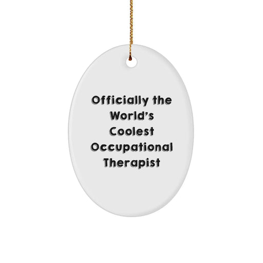 Funny Occupational Therapist Gifts for Women, Oval Ornament Quotes, Christmas Unique Presents from Friends - Image 1