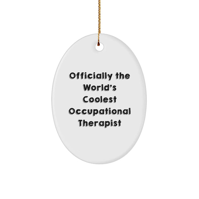 Funny Occupational Therapist Gifts for Women, Oval Ornament Quotes, Christmas Unique Presents from Friends - Image 1