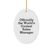 Funny Sales Manager Gifts for Men Oval Ornament, Officially The World's Coolest Sales Manager, Christmas Unique Gifts from Friends - Image 1