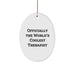 Gifts from Friends - Officially The World's Coolest Therapist Oval Ornament, Funny Christmas Unique Gifts for Therapist - Image 1