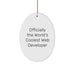 Funny Web Developer Gifts for Men - Officially The World's Coolest Web Developer Oval Ornament, Christmas Unique Gifts from Friends and Family - Image 1