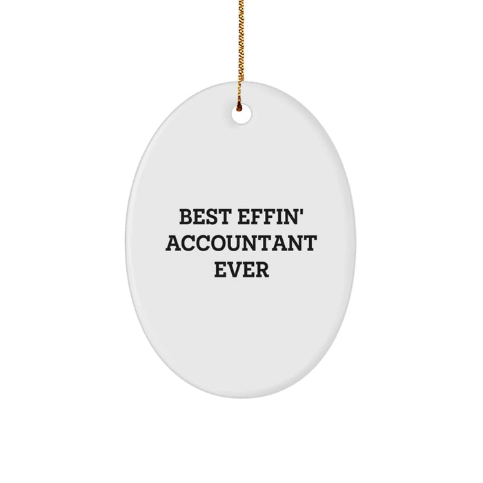 Funny Accountant Gifts from Friends for Accountants - Oval Ornament Best Effin' Accountant Ever Christmas Unique - Image 1