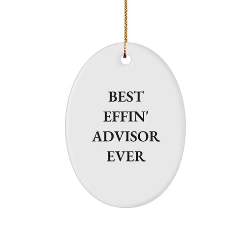 Funny Advisor Gifts from Family for Men, Oval Ornament Best Effin' Quote, Christmas Unique Decorations - Image 1