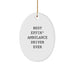 Funny Ambulance Driver Christmas Unique Gifts for Men from Friends - Best Effin' Ambulance Driver Ever Oval Ornament - Image 1