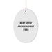 Funny Archeologist Gifts from Friends, Oval Ornament Quote - Best Effin' Archeologist Ever, Christmas Unique Presents for Archeologist Men - Image 1