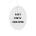 Funny CFO Gifts for Men, Oval Ornament from Best 'Effin' CFO Ever Quote, Christmas Unique Gifts from Friends - Image 1