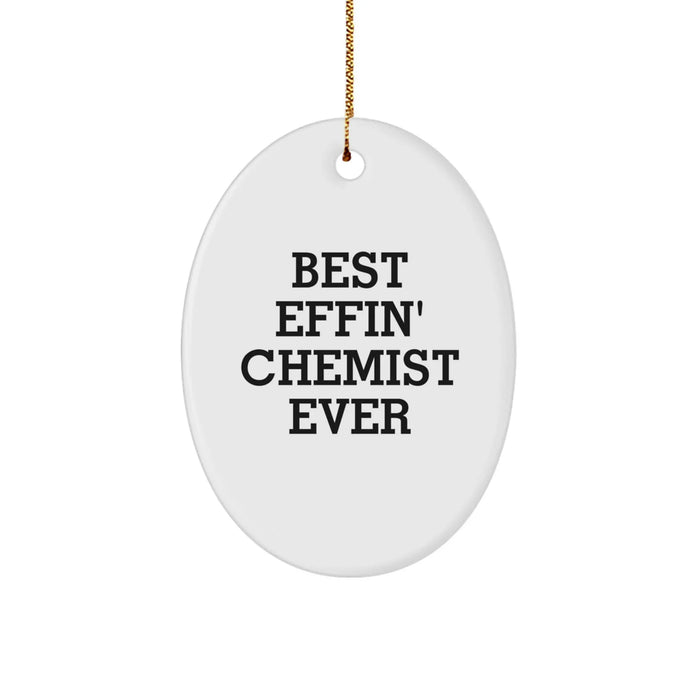 Funny Chemist Gifts from Family for Chemists - Oval Ornament Best Effin' Chemist Ever Christmas Unique - Image 1
