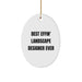 Funny Landscape Designer Gifts from Men - Oval Ornament for Christmas Unique Gifts - Best Effin' Landscape Designer Ever Quote - Oval Shaped MDF Wood - Image 1