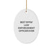 Funny Law Enforcement Officer Gifts from Men, Unique Oval Ornaments for Best Effin' Officer Ever, Christmas Decor - Image 1