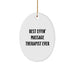 Funny Christmas Unique Gifts for Massage Therapist, Best Effin' Massage Therapist Ever Oval Ornament, Oval Ornament Gifts from Family - Image 1