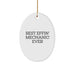 Funny Mechanic Gifts for Men - Best Effin' Mechanic Ever Oval Ornament, Perfect Mechanic Christmas Unique Gifts from Family - Image 1