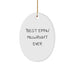 Funny Millwright Gifts from Friends for Men, Best Effin' Millwright Ever Oval Ornament White Christmas Decor - Image 1