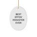 Funny Oval Ornament Gifts from Men for Best Effin' Minister Ever, Unique Christmas Unique Gifts for Minister - Image 1