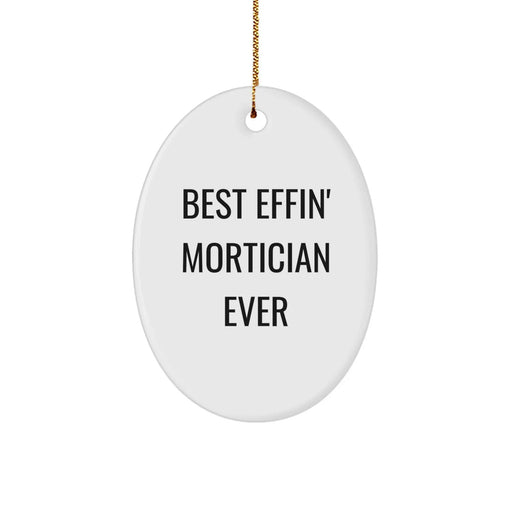 Funny Mortician Oval Ornament Gifts from Friends for Mortician, Best Effin' Mortician Ever Christmas Unique Gifts - Image 1