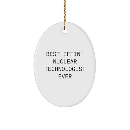 Funny Nuclear Technologist Oval Ornament Gift from Friends to Best Effin' Nuclear Technologist Ever - Image 1