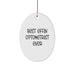 Funny Optometrist Gifts from Men - Best Effin' Optometrist Ever Oval Ornament for Christmas Unique Gifts - Image 1