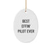 Funny Pilot Oval Ornament Gifts from Men to Best Effin' Pilot Ever Friends, Pilot Christmas Ornaments for Pilots, Oval Shaped Pilot Gift - Image 1