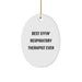 Funny Respiratory Therapist Gifts from Friends for Men, Women, Christmas Unique Oval Ornament - Image 1
