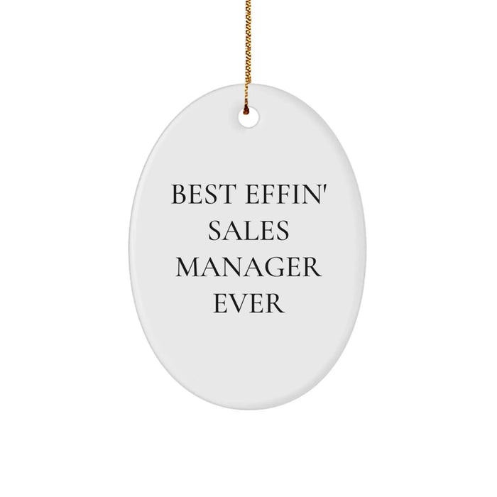 Funny Sales Manager Oval Ornament Gifts from Friends for Men - Christmas Unique - Image 1