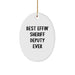 Funny Sheriff Deputy Gifts for Men, Sheriff Deputy Oval Ornament, Best Effin' Sheriff Deputy Ever Quote, Christmas Unique Gifts from Friends, Funny Sheriff Deputy Decorations - Image 1