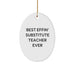 Funny Substitute Teacher Christmas Unique Gifts for Men, Women, Coworkers and Family - Best Effin' Substitute Teacher Ever Oval Ornament - Image 1