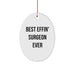Funny Surgeon Gifts for Men - Best Effin' Surgeon Ever Oval Ornament, Christmas Unique Gifts - Image 1