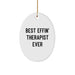 Funny Therapist Gifts from Friends - Best Effin' Therapist Ever Oval Ornament for Christmas Unique Presents - Image 1
