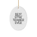 Funny Trainer Gifts from Men to Trainer, Best Effin' Trainer Ever Oval Ornament for Christmas Unique Gifts - Image 1