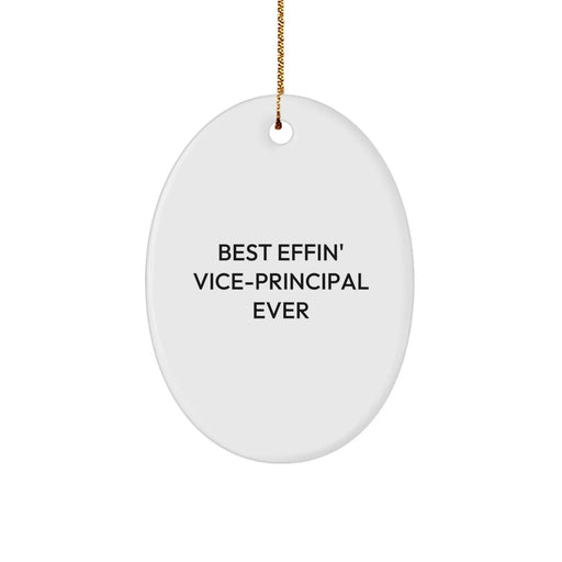 Funny Vice-principal Oval Ornament Gifts from Friends for Christmas Unique Gifts, Vice-principal Office Decor, Best Effin' Vice-principal Ever Oval Decoration, Oval Shaped Vice-principal Gift - Image 1