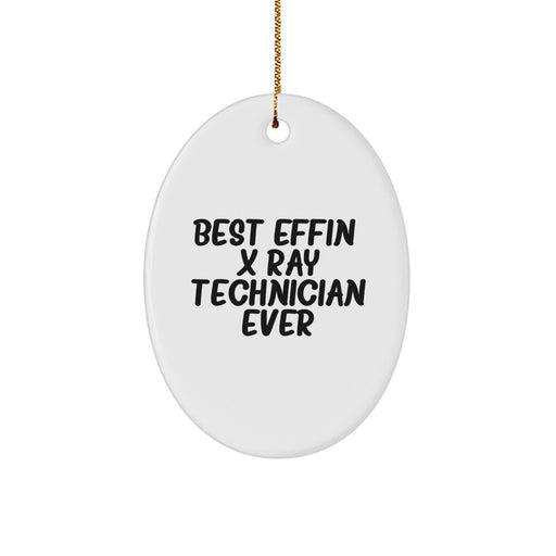 X-Ray Technician Oval Ornament Gifts from Men for X-Ray Technician Friends - Funny Christmas Unique Gifts for X-Ray Techs - Best Effin' X-ray Technician Ever - Image 1