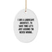 Funny Landscape Architect Gifts from Friends, Christmas Unique Gifts for Men, Humorous Oval Ornament, 'I Am A Landscape Architect. To Save Time Let's Just Assume I'm Never Wrong.' - Image 1