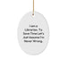 Funny Librarian Gifts for Men - Oval Ornament Quote - Gifts from Friends for Librarian Christmas Unique Gifts - Image 1