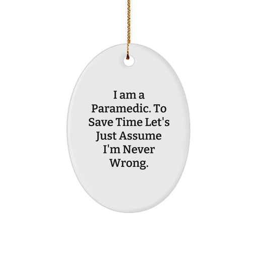 Funny Rescue Worker Gifts for Him, Oval Ornament, Christmas Unique Gifts from Friends, Men, Coworkers - Image 1