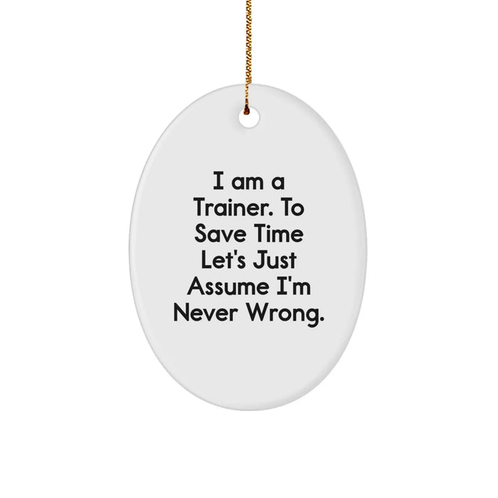 Funny Trainer Oval Ornament Gifts from Men to Friends for Christmas Unique Presents - Image 1