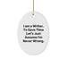 Funny Writer Oval Ornament Gifts for Men Women from Friends Family - Oval Ornament Writer Christmas Unique Gifts - Image 1