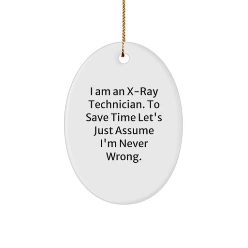 Funny X-Ray Technician Oval Ornament Gifts from Family for X-Ray Technicians, Unique White Oval Shaped Decorations for Christmas - Image 1