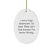 Funny Quote Yoga Instructor Oval Ornament Gifts for Christmas Unique Presents from Friends and Family - Image 1