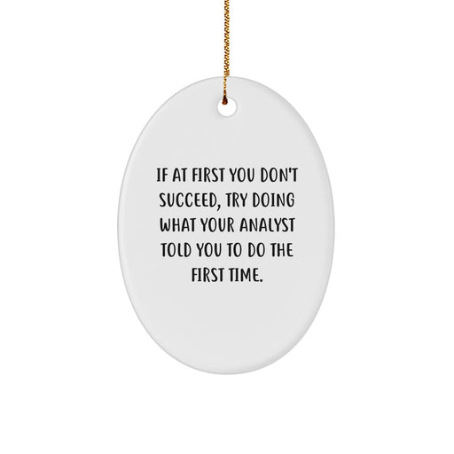 Funny Analyst Gifts from Friends - Inspirational Oval Ornament for Christmas Unique Gifts for Analyst, Men, Women, Coworkers, Family, Friends - Image 1